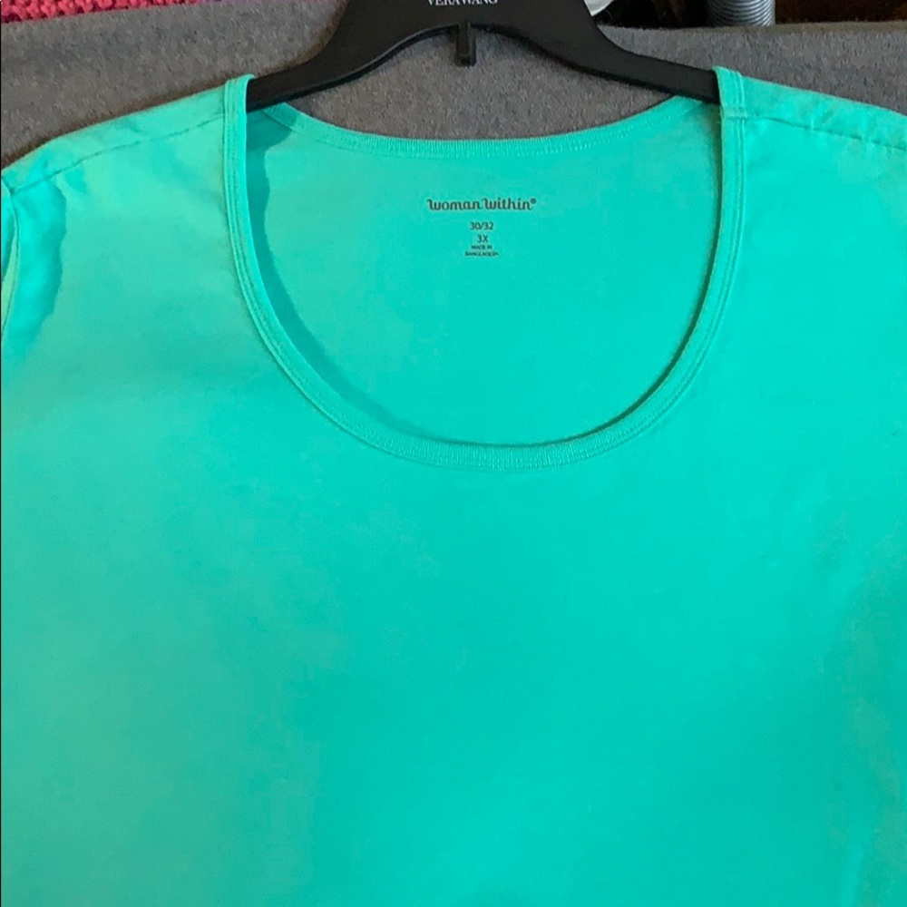 Woman Within Scoop Neck Tee Turquoise